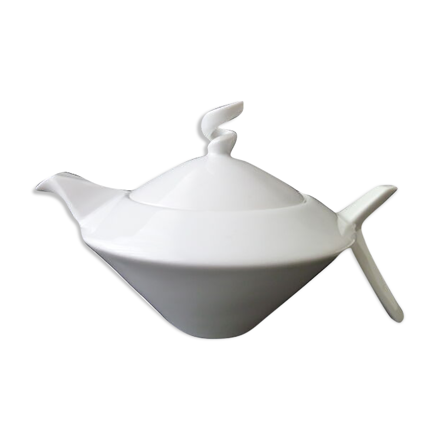 White porcelain teapot