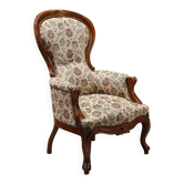 Antique Louis-Philippe bergère armchair in walnut, Italy, 19th century
