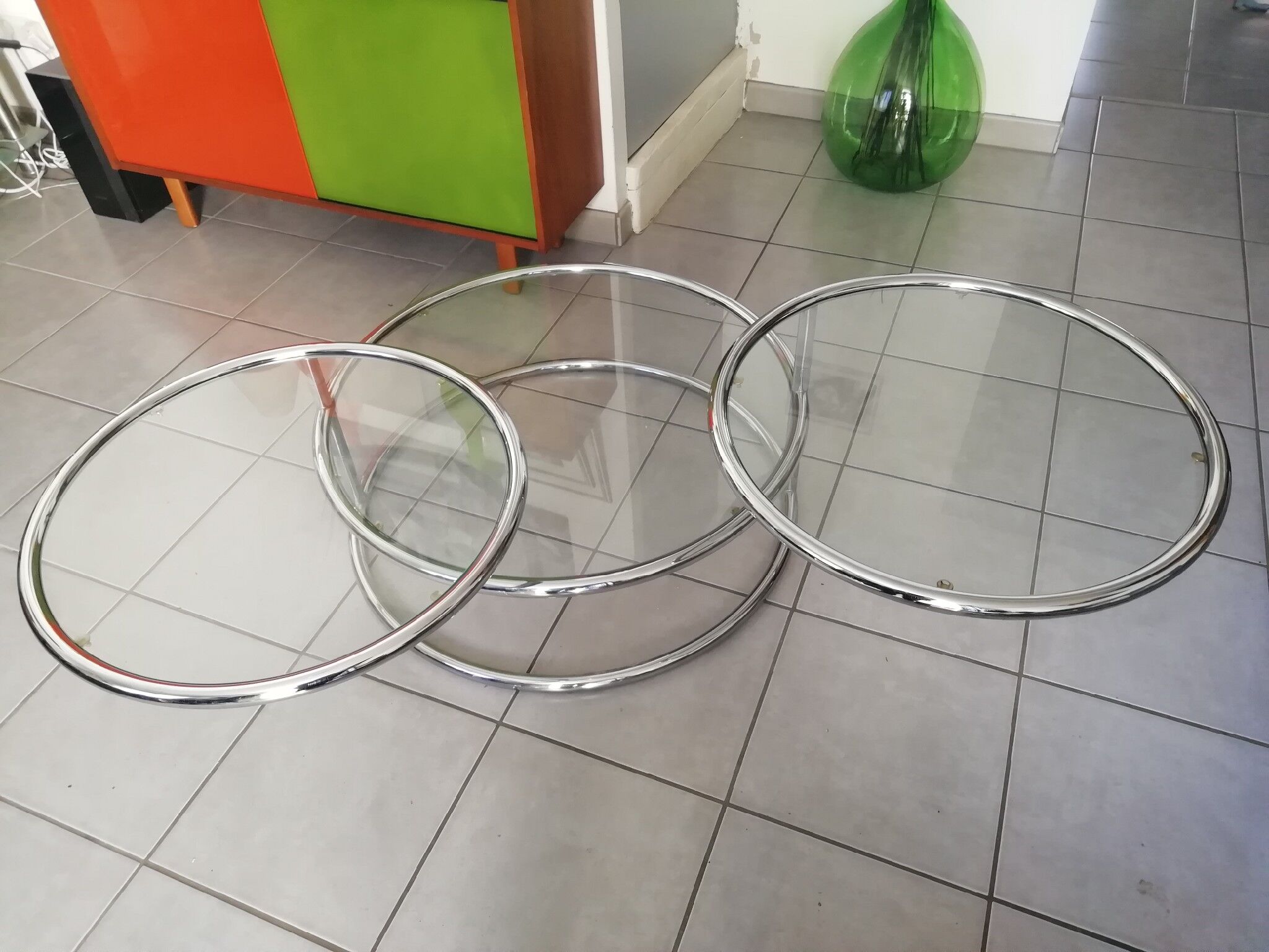 Glass coffee table years 70
