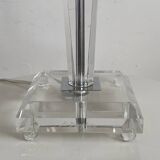 Table lamp in stainless steel and plexiglass from the Le Dauphin brand