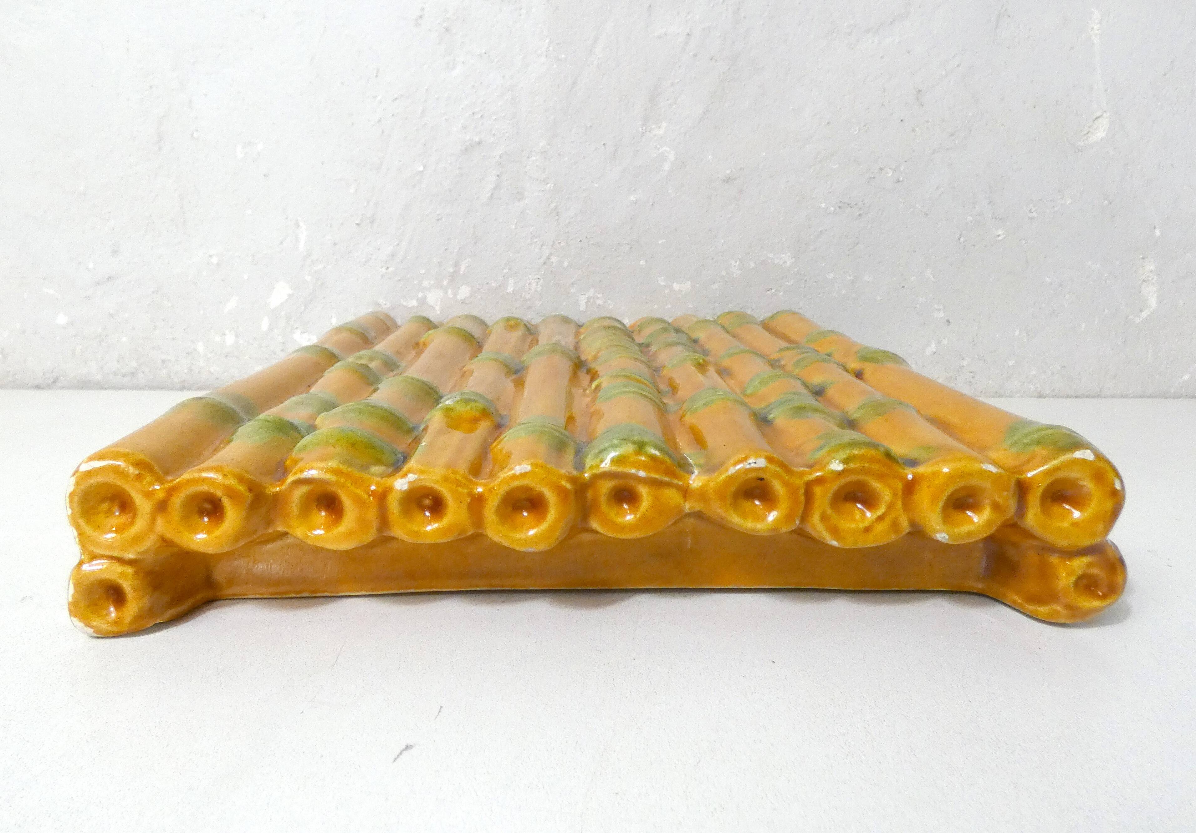 Vintage Vallauris barbotine cheese dish