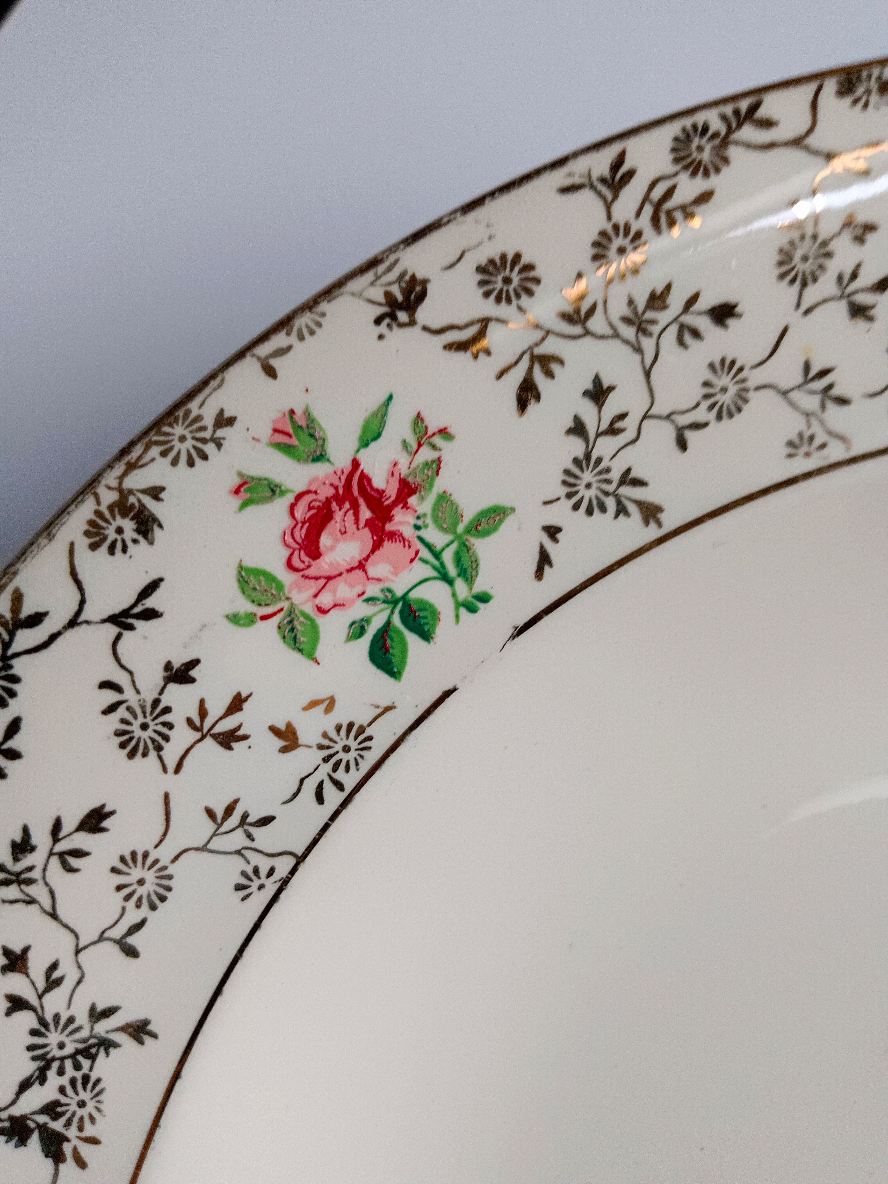 6 Assiettes Villeroy et Bloch beiges et dorées