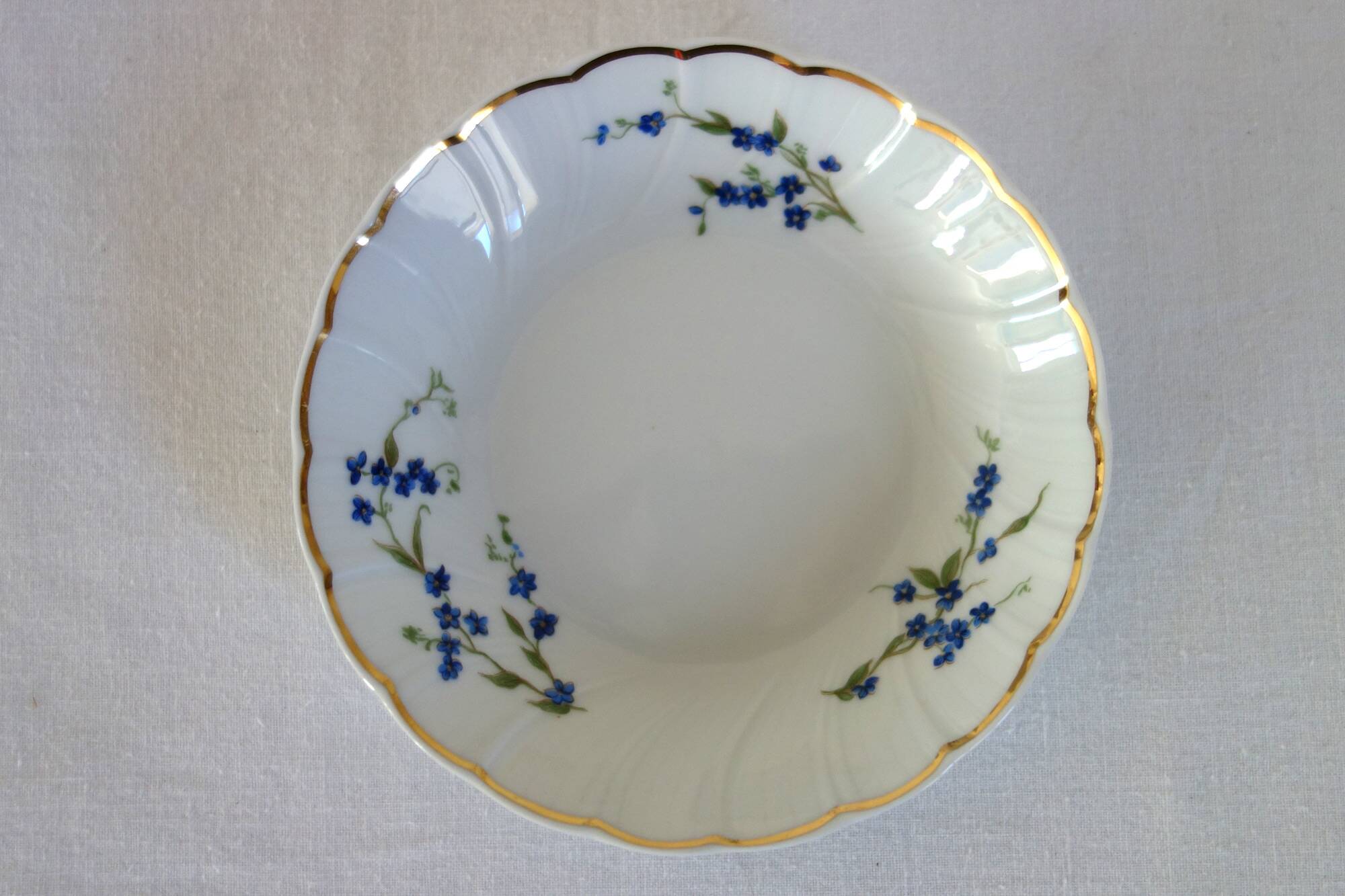 10 Bernardaud Limoges porcelain forget-me-not fruit dessert bowls