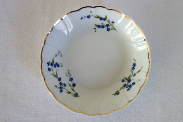 10 bols à fruits à dessert myosotis porcelaine Bernardaud Limoges