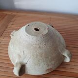 Flower pot with 4-coves in white terracotta