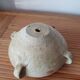 Flower pot with 4-coves in white terracotta