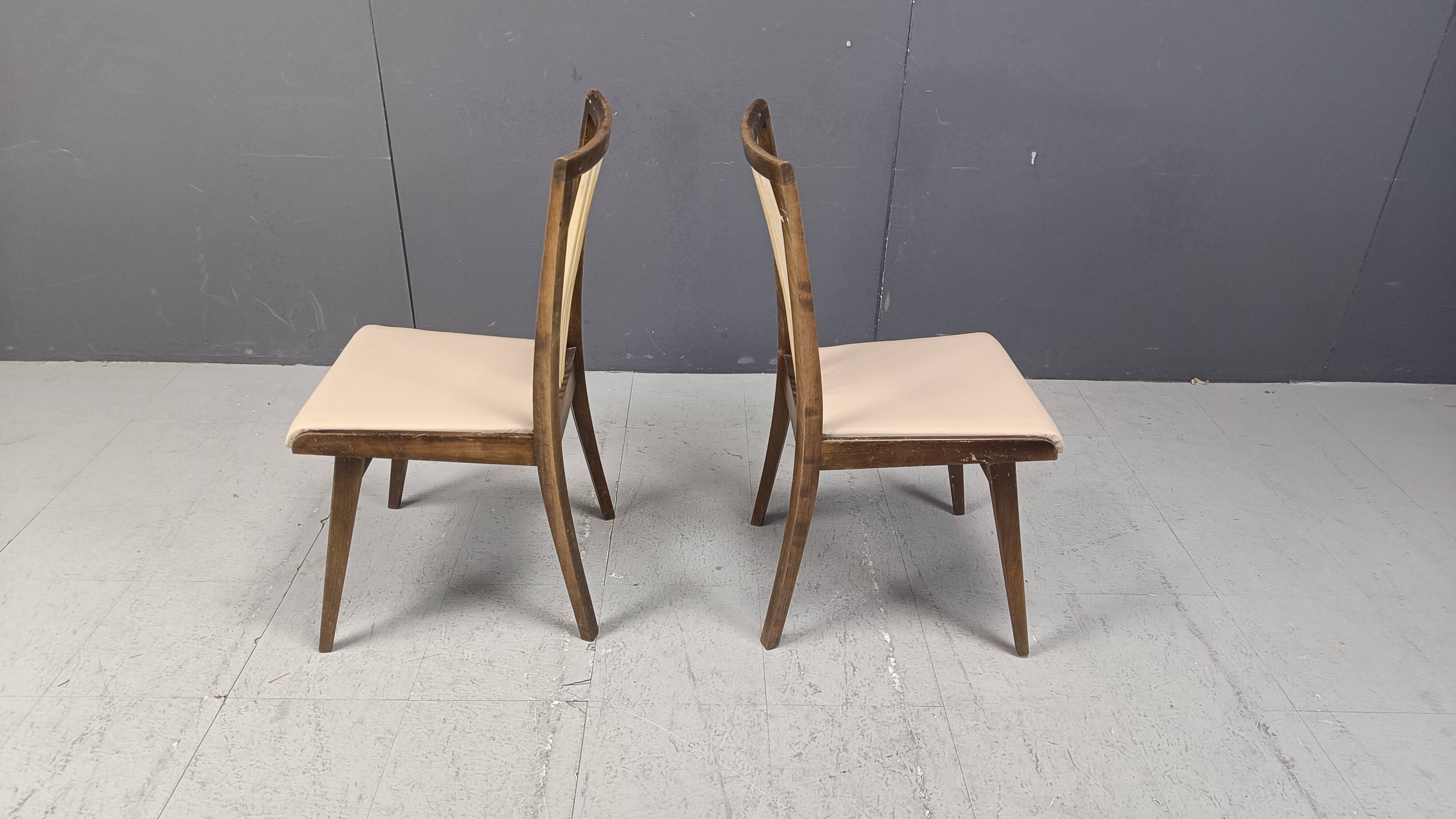 Mid century italian dining chairs, 1950s