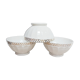 Lot de 3 bols à facettes en porcelaine blanche