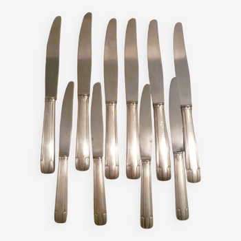 Set of 6 table knives & 4 fruit/cheese knives in world-class silver