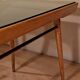 Table basse Tchécoslovaque 1960s, plateau verre noir