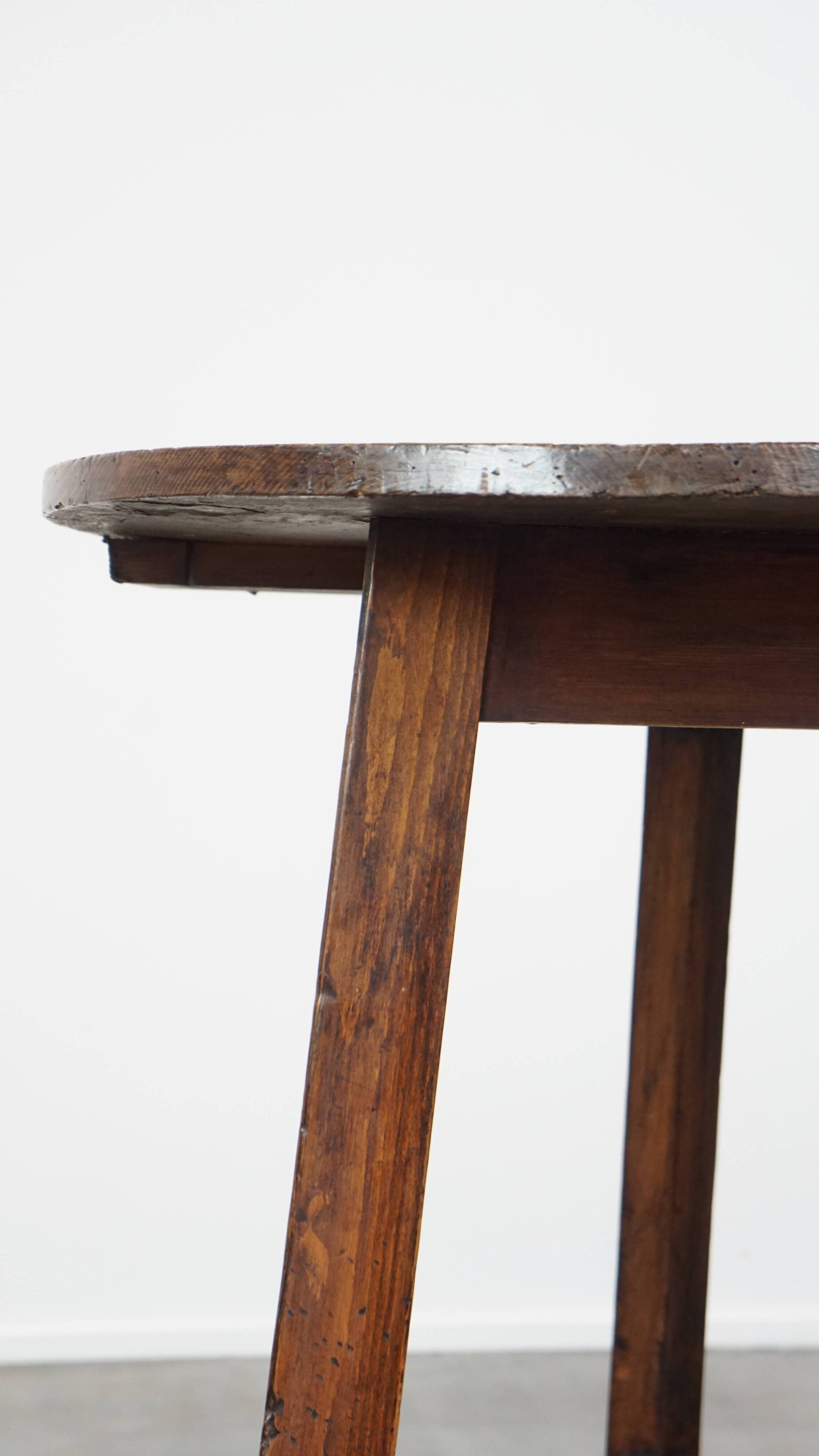 Antique English pinewood cricket table/side table from the late 18th century