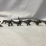 Set of 6 tin knife holders