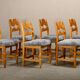 Henning Kjærnulf Set of 6 Razorblade Dining Chairs in Lambswool and Oak
