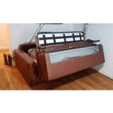 Art Deco leather convertible sofa