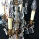 Golden brass girandole - 4 arms of lights - stamps and fleurettes in cut crystal