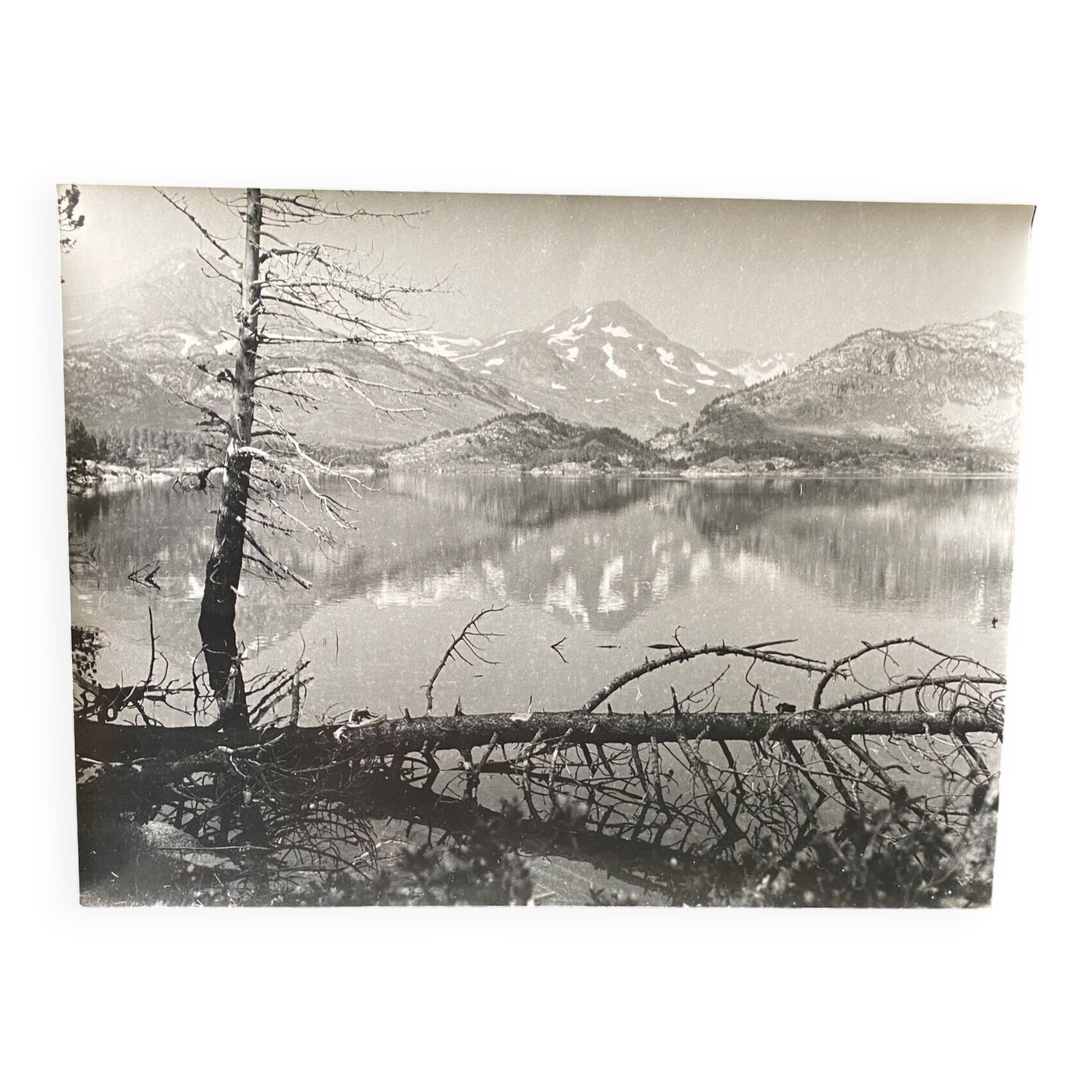 Silver gelatin photograph by Bernard Darot, 20th century, mountain lake, No. 2