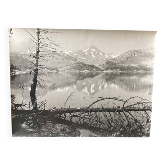 Silver gelatin photograph by Bernard Darot, 20th century, mountain lake, No. 2