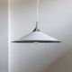 Vintage Murano glass ceiling light - timeless shape, white glass with black edge, stainless steel - Italy 1970s - kitchen lamp, gift