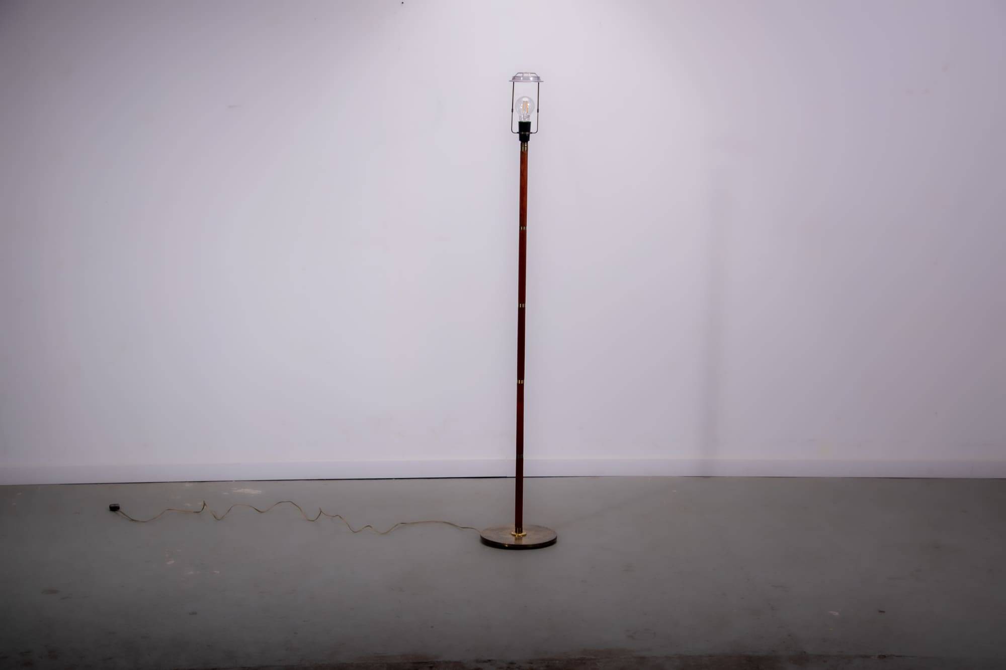 Danish teak and brass floor lamp circa 1960