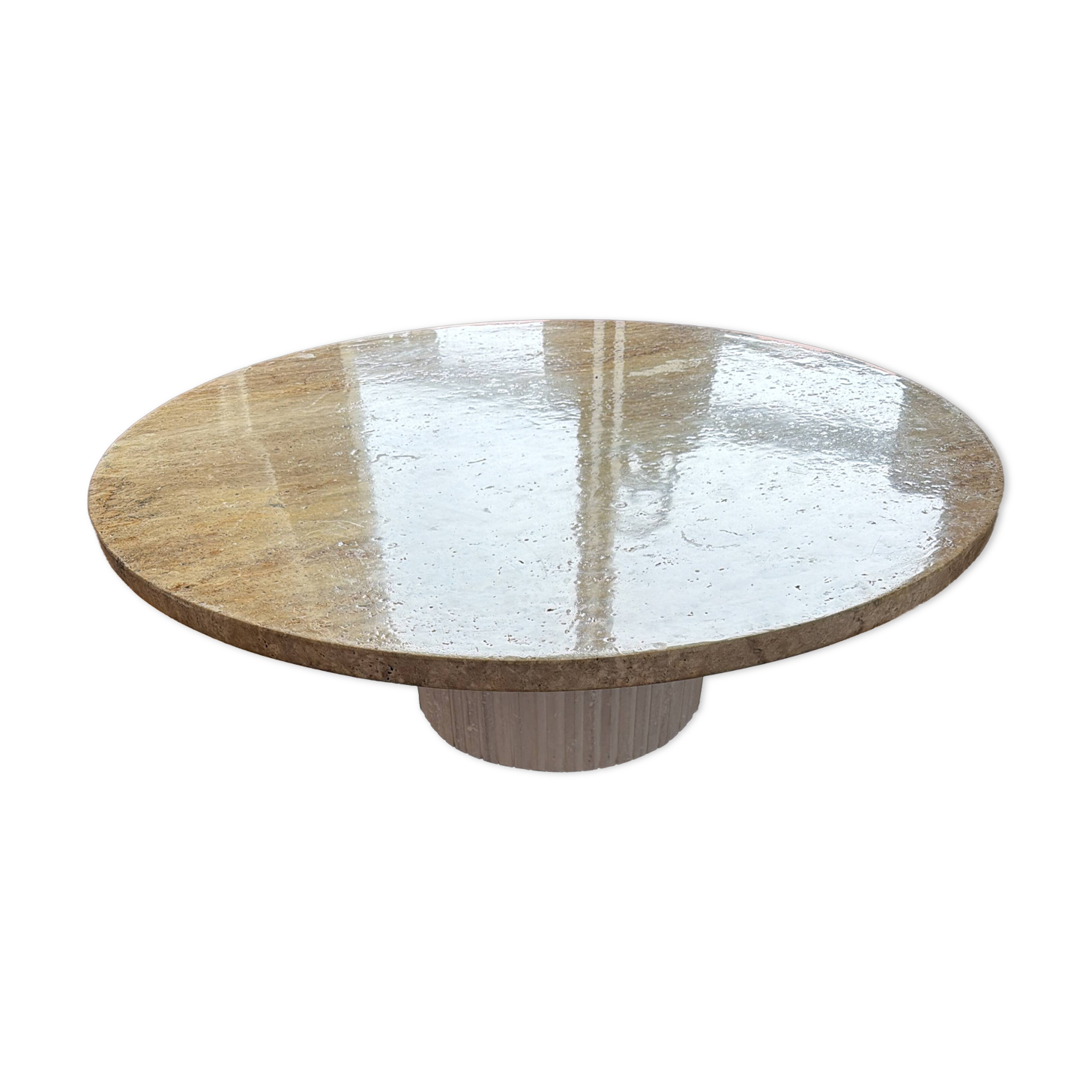 Travertine round table
