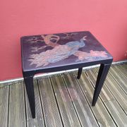 Japanese table in engraved lacquered wood