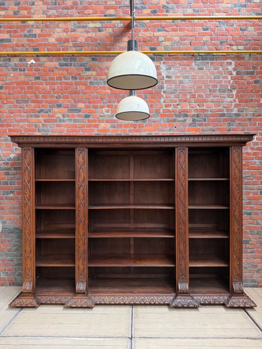 Large oak pharmacy display cabinet