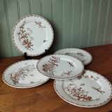 "Carmen" - 5 flat plates ø 23.5cm ironstone Sarreguemines U&C