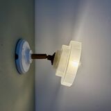 Vintage art deco frosted glass wall lamp with shade