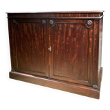 19th Century Italian Empire Mahogany Commode 2-Doors Cabinet