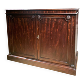 19th Century Italian Empire Mahogany Commode 2-Doors Cabinet