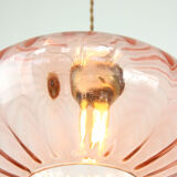 Mid Century Brass and Glass Crooked Pendant Lamp