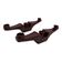 Pair of Art Deco Saint Clément candlesticks, burgundy earthenware, vintage, 3 lights.