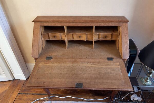 Secrétaire ancien en chêne massif - bon état