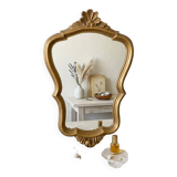 Rare Rococo Courtesy Mirror "Shell" – Patinated Gilding and Patina