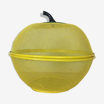 Corbeille à fruit en métal jaune pomme