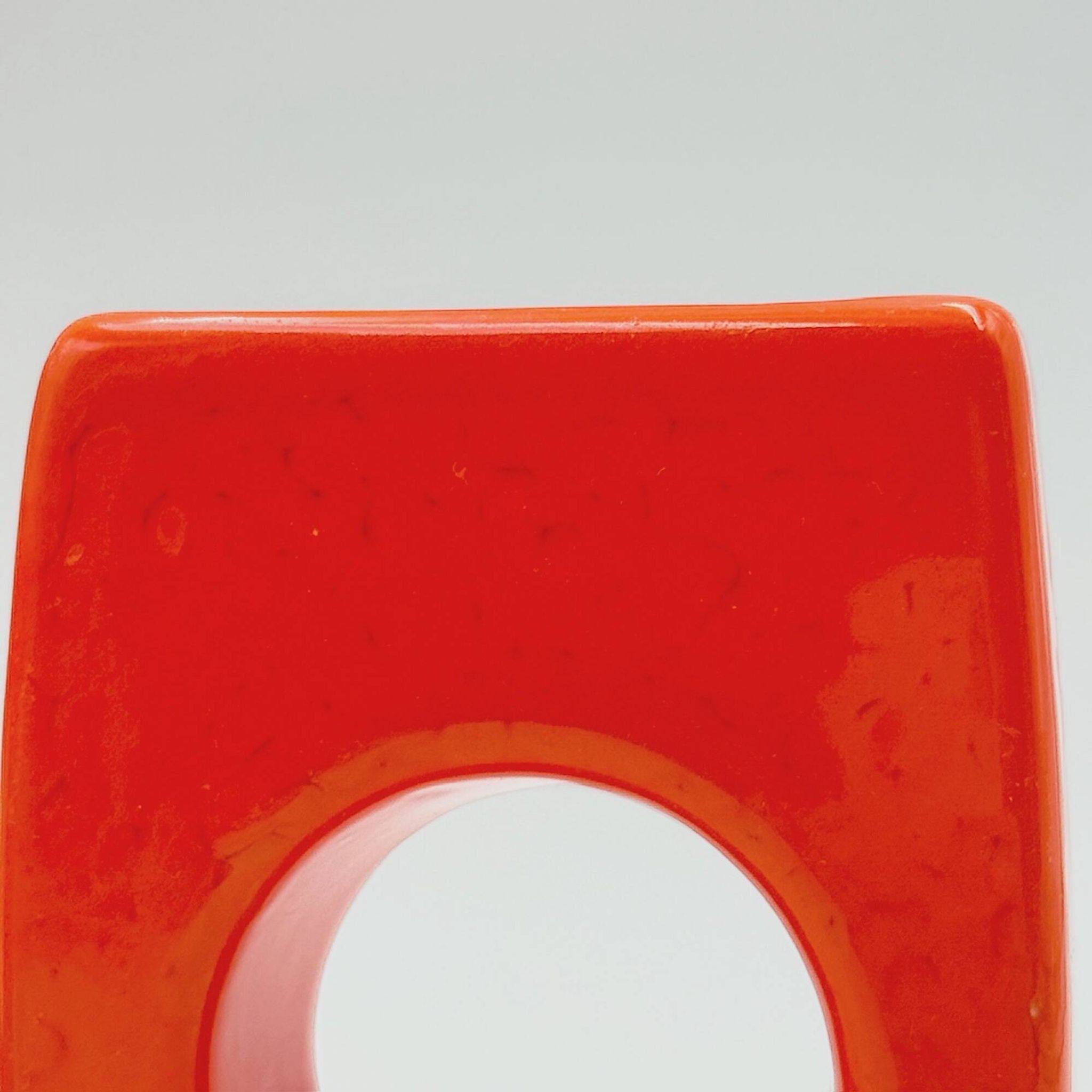 Paire de céramiques Space Age orange années 70