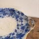 Blue faience shower footrest Bryonia H&C 19th Century Art Nouveau Hache Vierzon