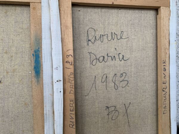 Belle Paire de tableaux femme riviere daria 1983