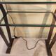 Vintage metal and glass console