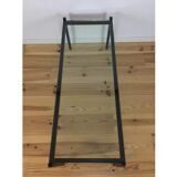 Modernist coffee table 50s black metal and glass