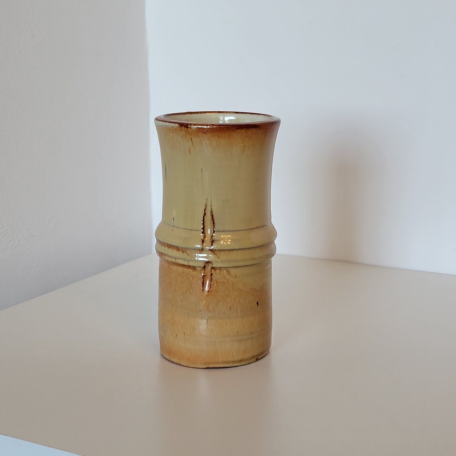 Bamboo-shaped ceramic vase