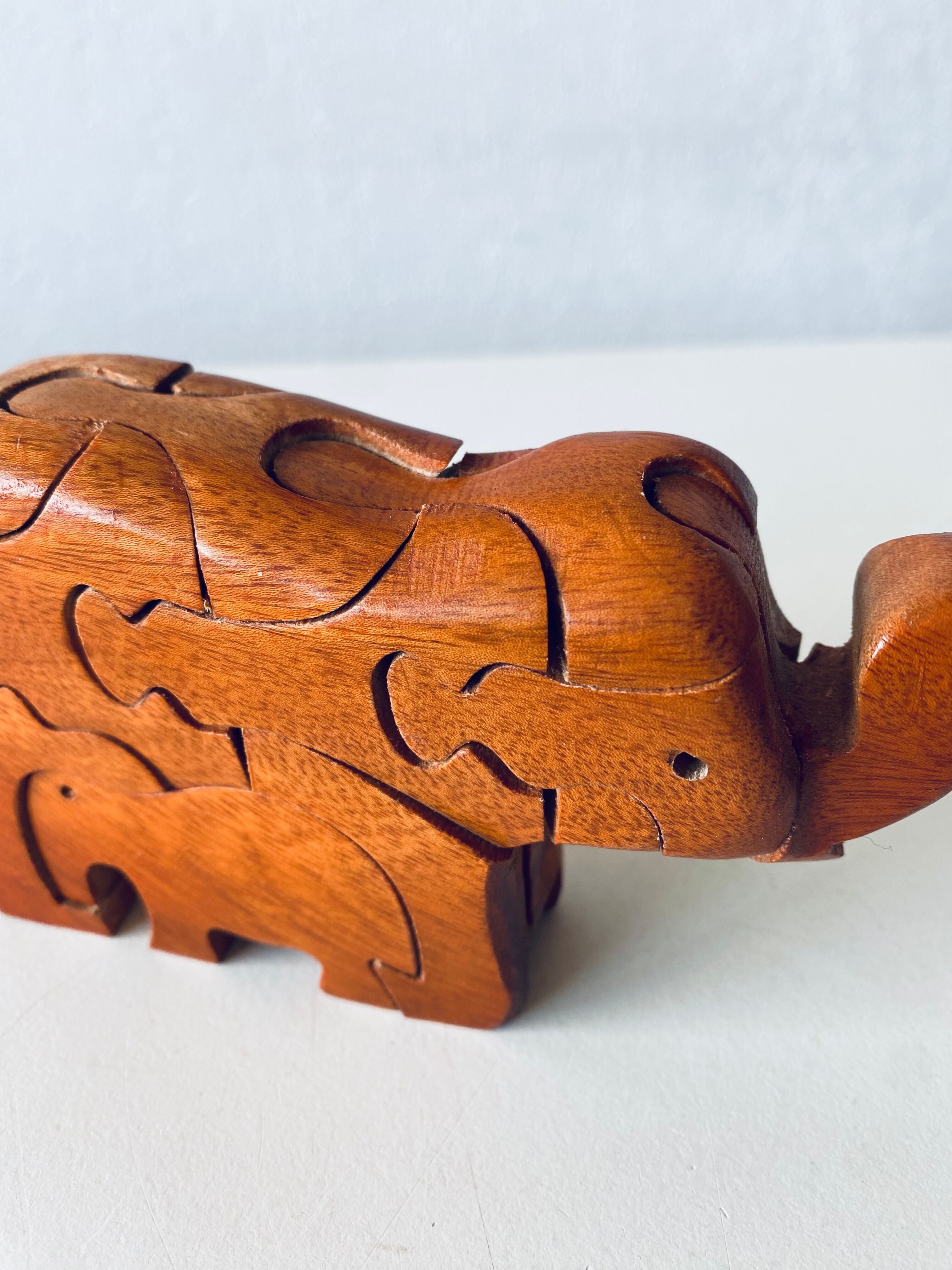 Wooden elephant puzzle