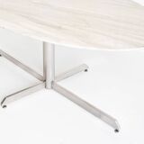 Dining table Roche Bobois. Metal and white marble. France, 1960s