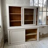 Library showcase ivory white sliding doors