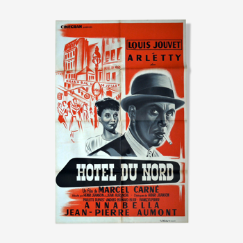 Original movie poster Hotel du nord Jouvet, Arletty, Carné