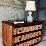 Vintage rattan chest of drawers "Maison Maugrion" R.Bobois