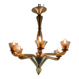 Venetian chandelier in Mordoré Murano glass circa 1940