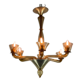 Lustre vénitien en verre de Murano mordoré vers 1940
