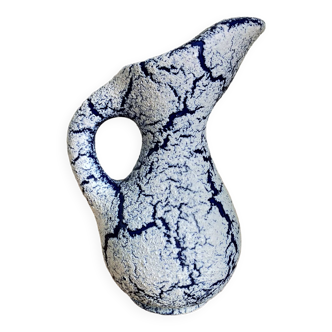 Fat lava blue pitcher Vallauris