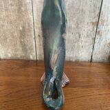 Antique fish shaped vase porcelain from france iridescent vintage